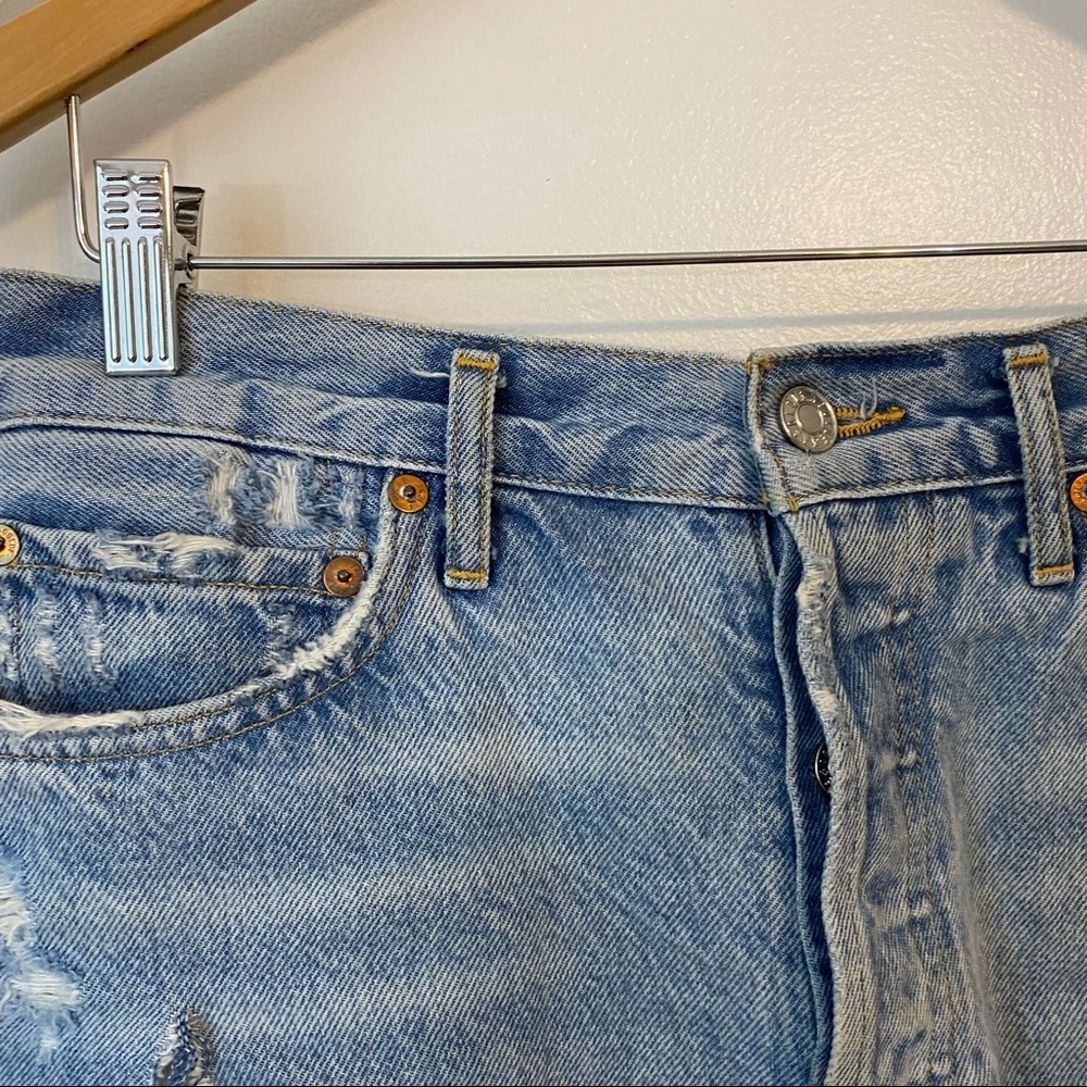 Agolde Parker Vintage Cut-Off High Rise Distressed Denim Jean Shorts Sz 26 - Picture 4 of 12